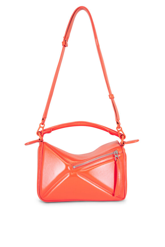 Loewe Small Puzzle Blown Vivid Orange Glossy Leather Bag - view 3