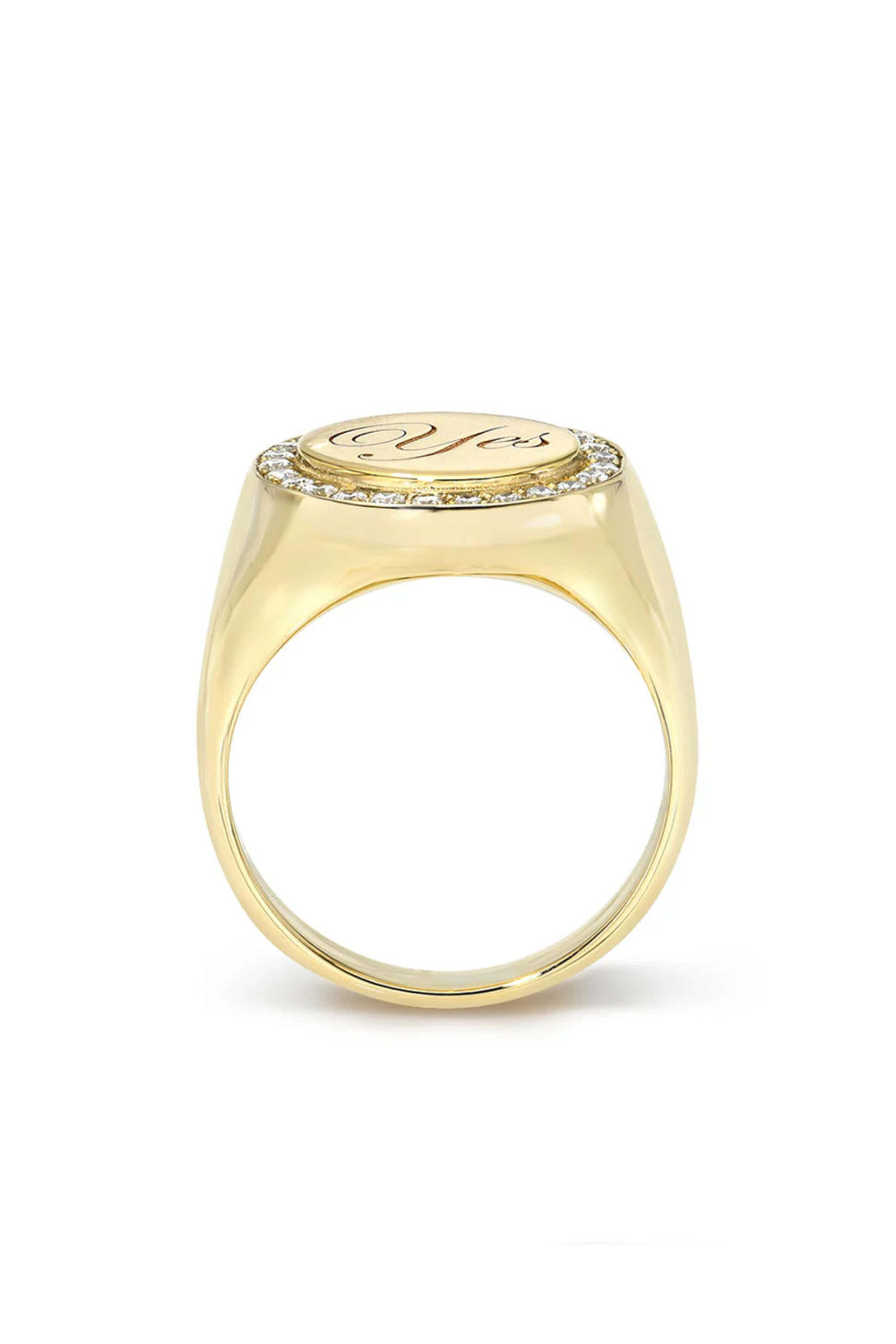 Dru - Diamond Yes Signet Ring