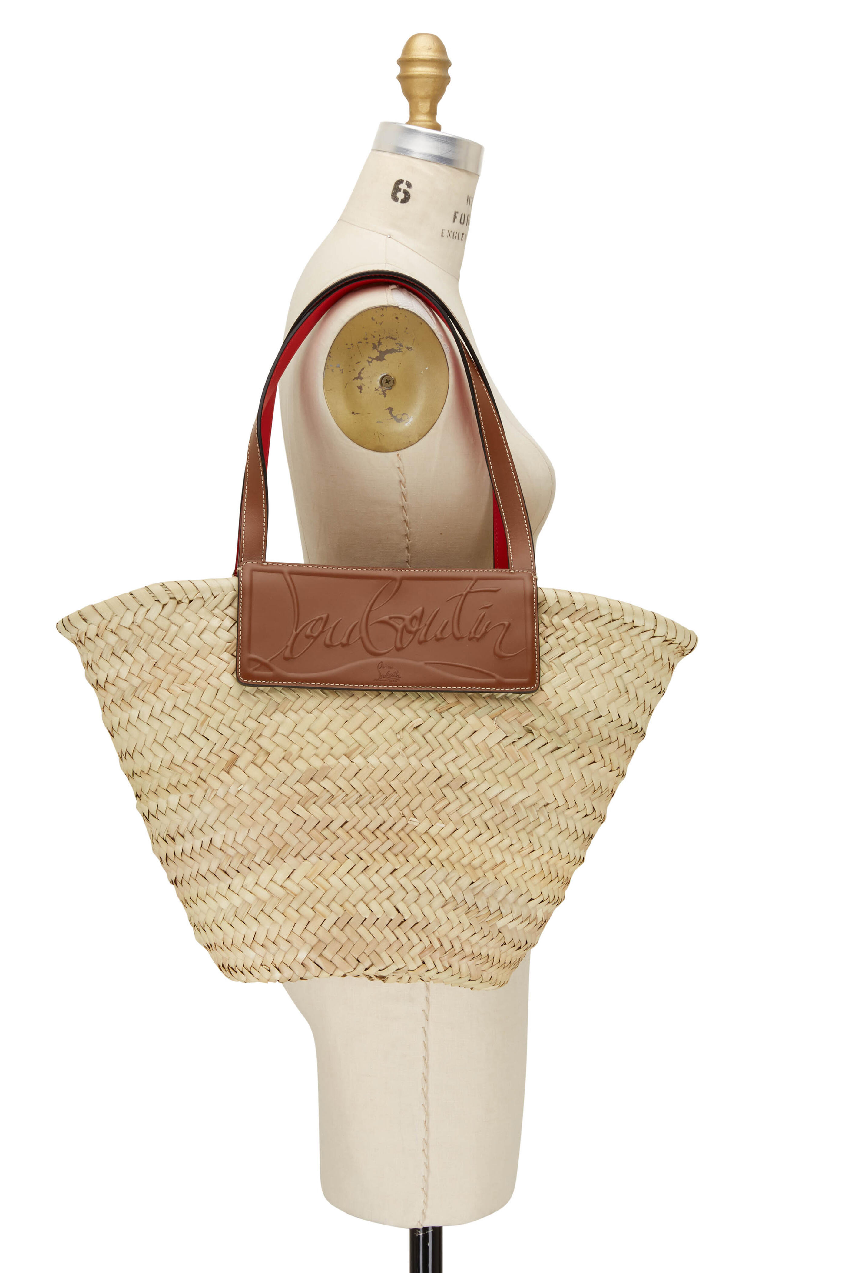 Christian Louboutin Loubishore Woven Straw Basket Bag