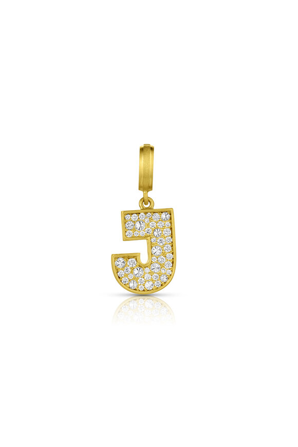 Leigh Maxwell 18k Yellow Gold Pavé Initial "J" Pendant