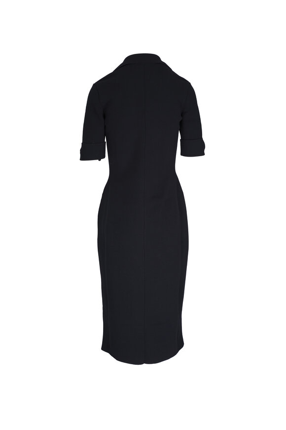 Carolina Herrera - Double Breasted Black Knit Midi Dress