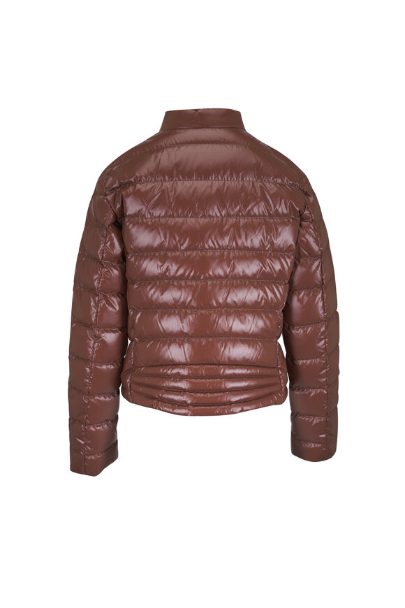 Moncler Papillon Shiny Brown Down Jacket - view 2