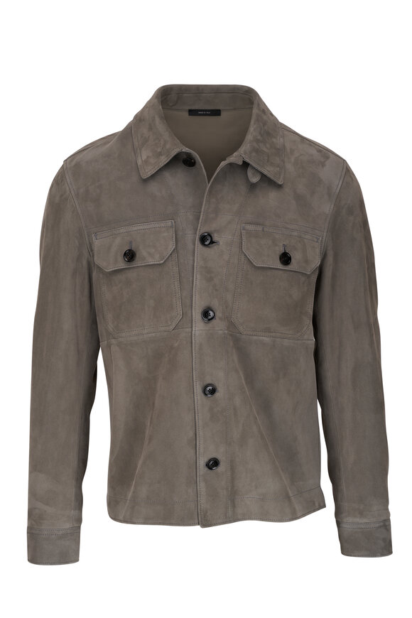 Tom Ford Light Gray Suede Overshirt 