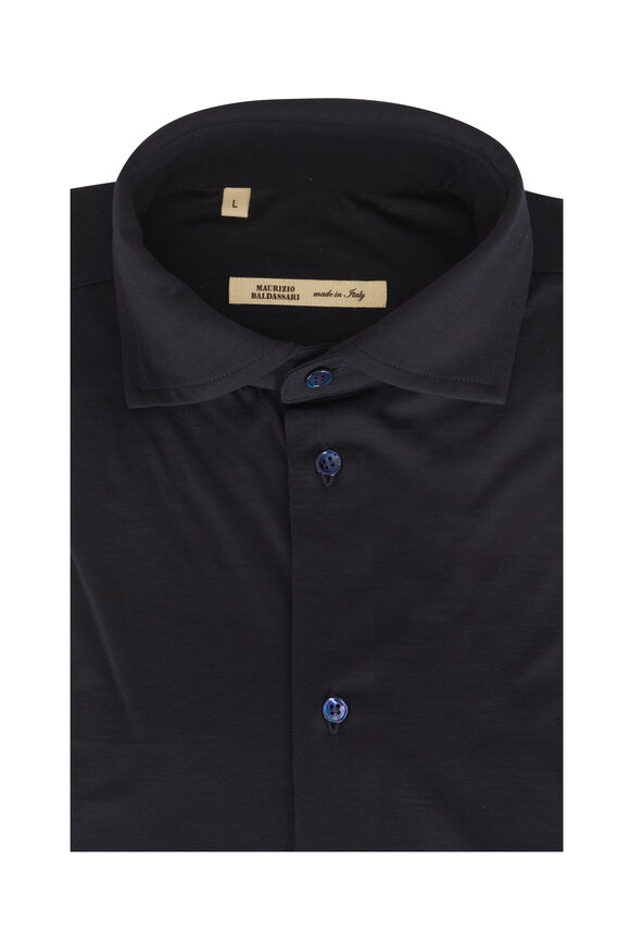 Maurizio Baldassari Dark Navy Wool Overshirt - view 1