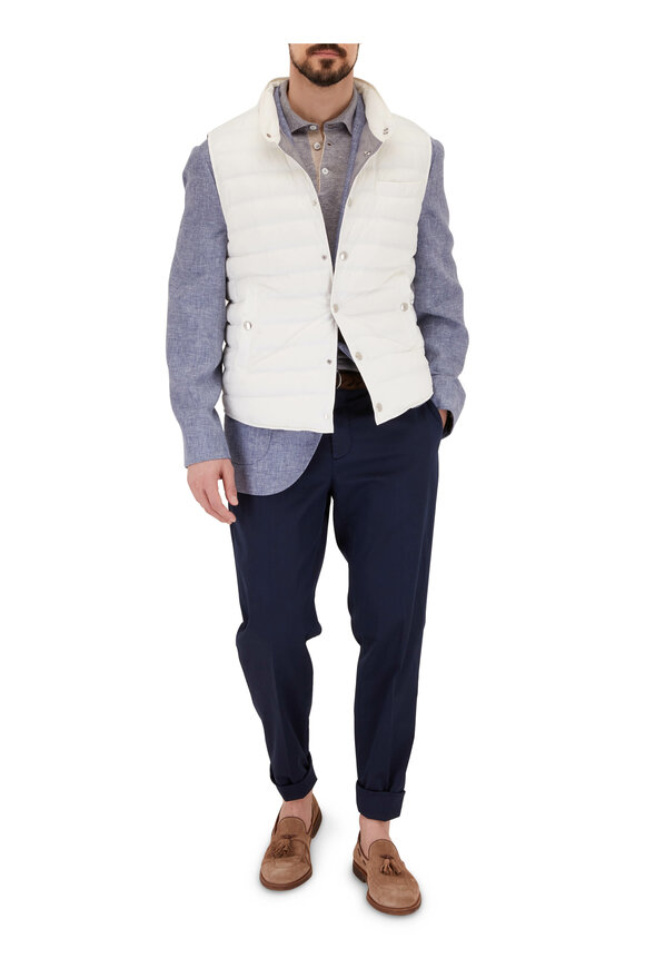 Brunello Cucinelli - White Quilted Nylon Vest