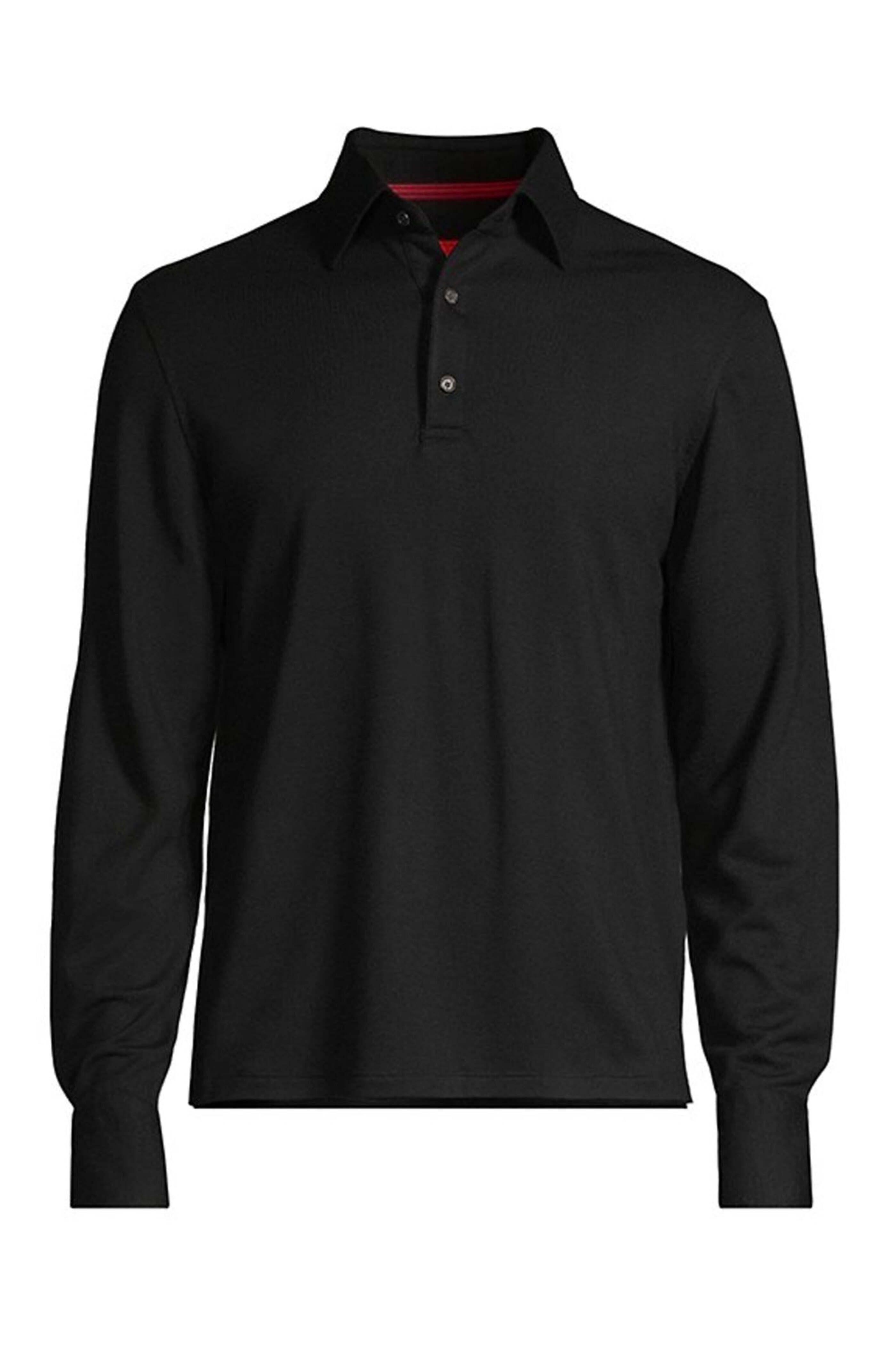 Isaia - Black Evening Long Sleeve Polo