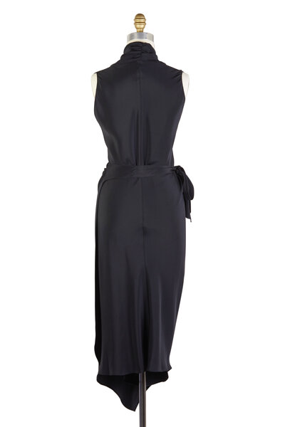 Peter Cohen - Victor Black Silk Wrap Dress 