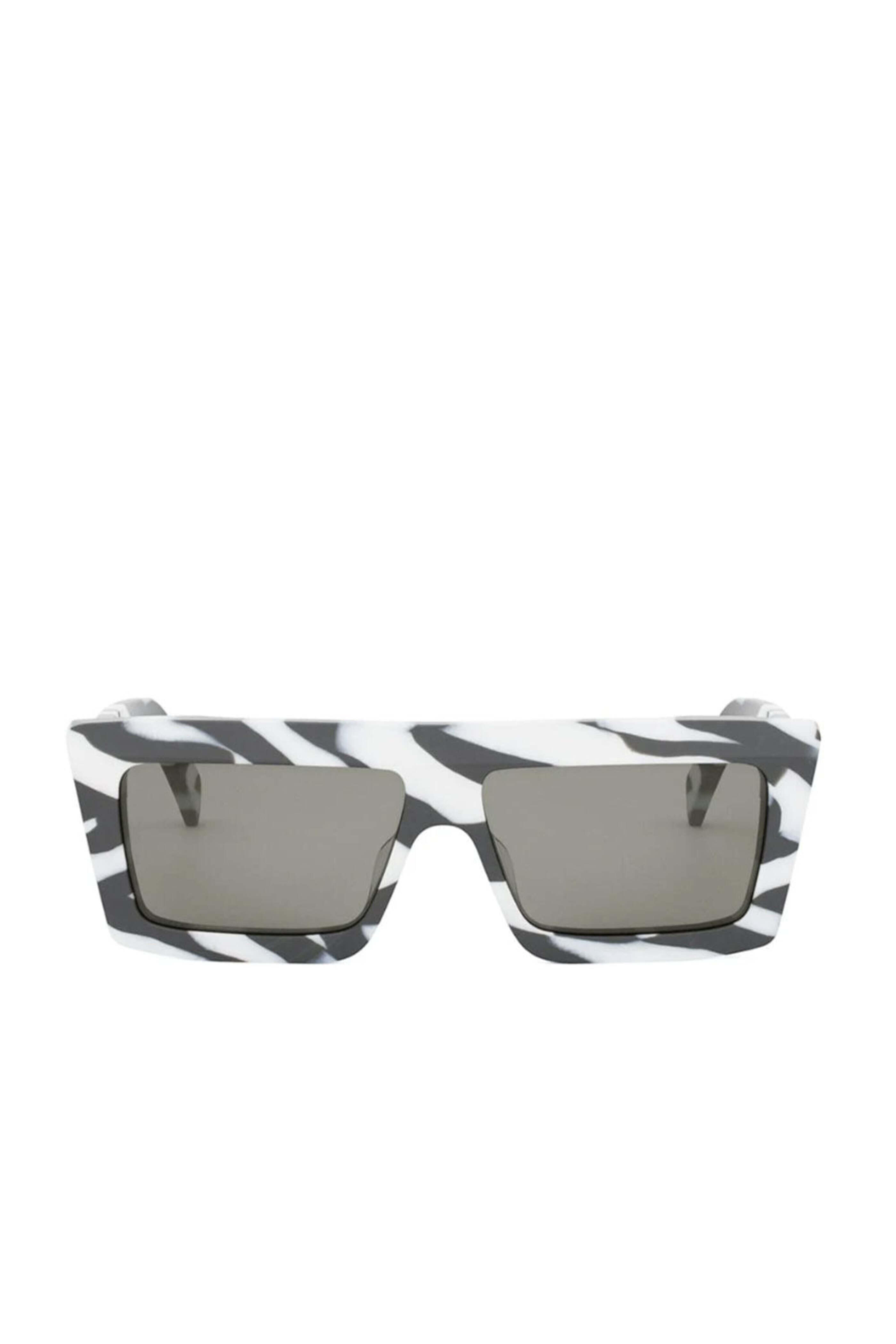 【送料&関税込】Celine Zebra Print Square Sunglasses Celine Sunglasses - Monochroms Sunglasses in Zebra Print