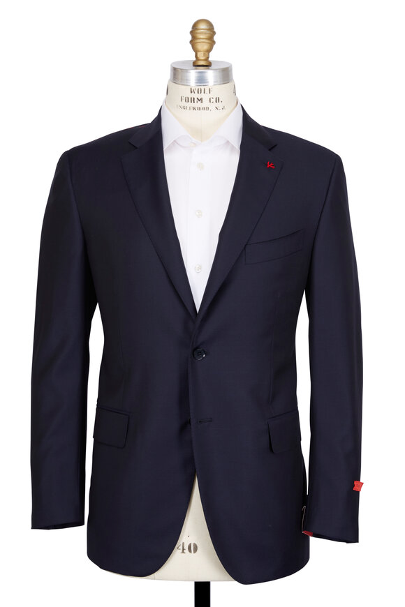 Isaia - Aquaspider Navy Wool Basic Suit