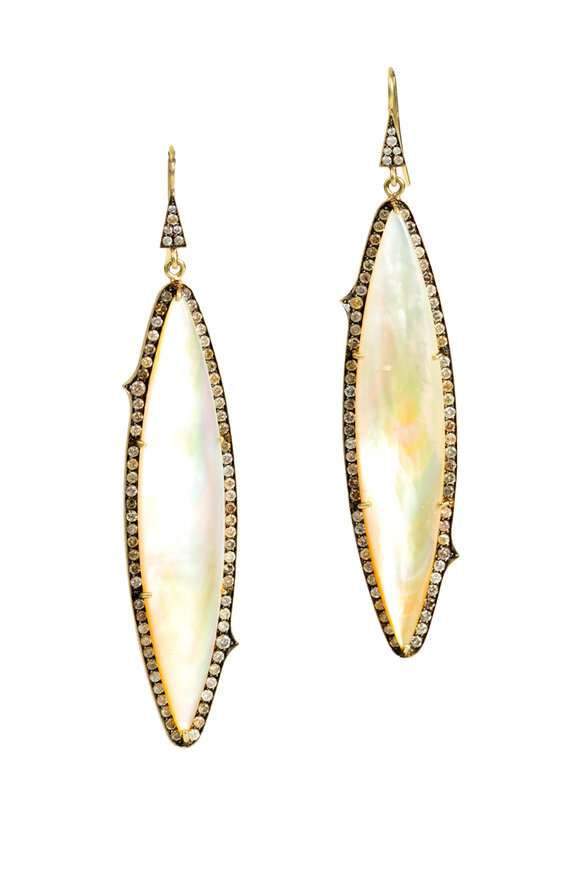 Sylva & Cie - 18K Mother of Pearl Large Filled Hoops