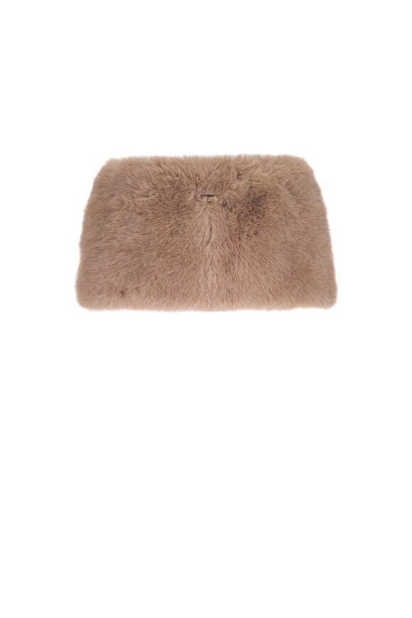 Herno Light Beige Long Pile Faux Fur Scarf - view 2
