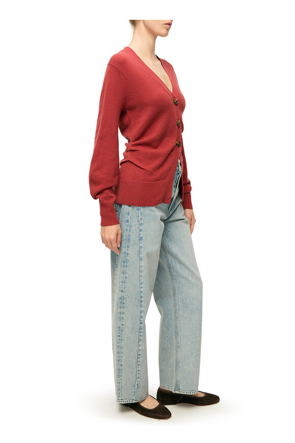 Veronica Beard Lamotte Red Cashmere Cardigan - view 4