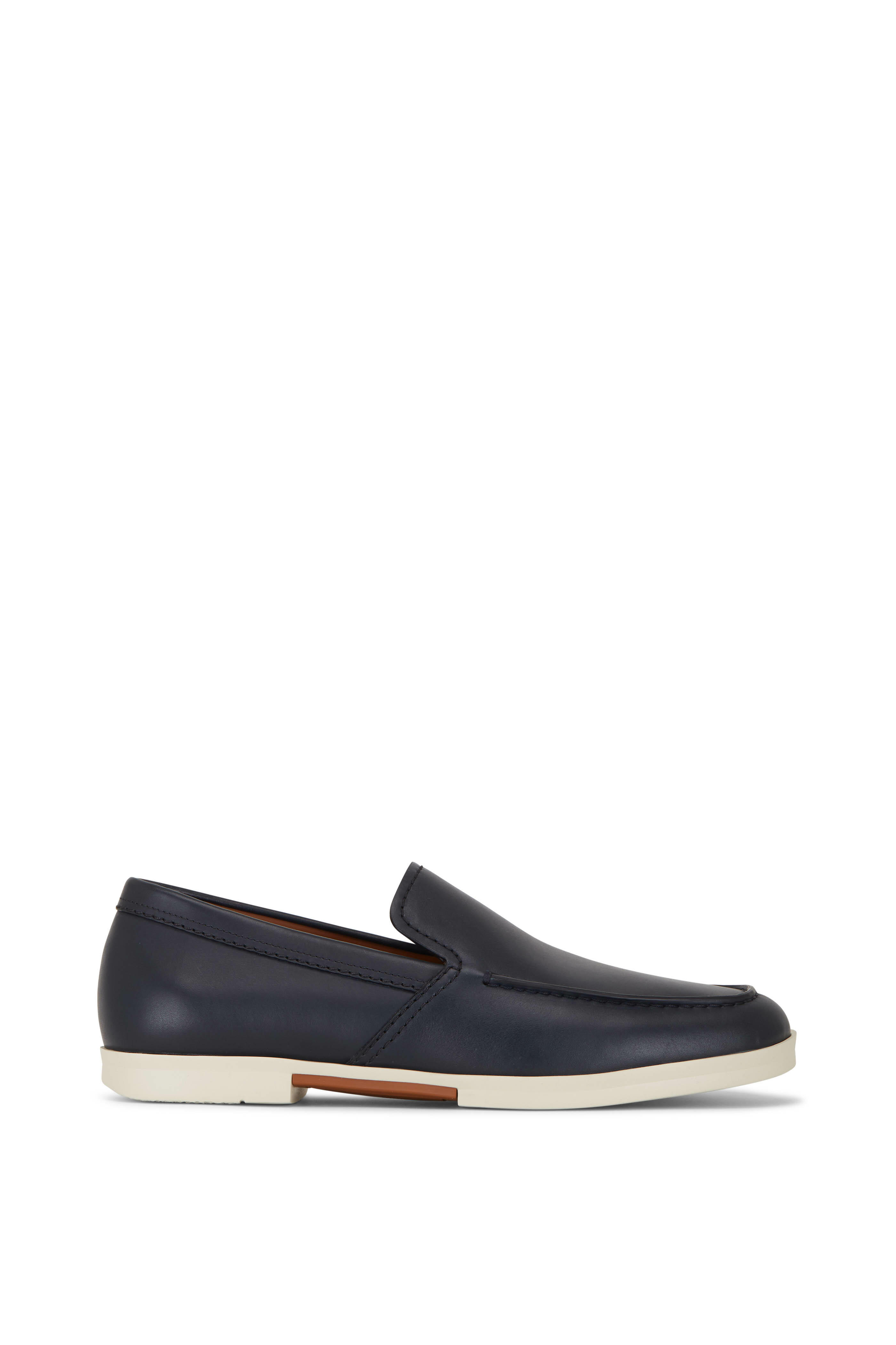 Zegna - Navy Blue Leather Loafer | Mitchell Stores