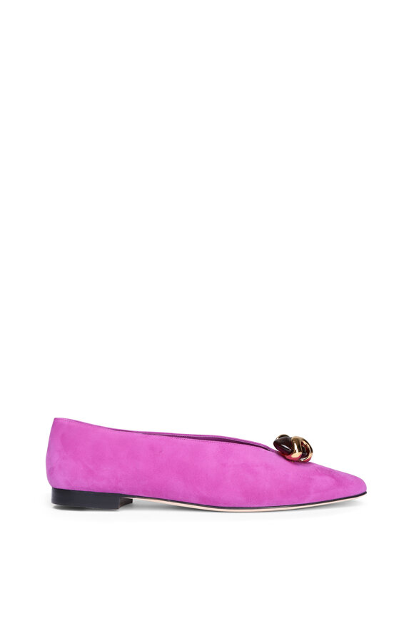 Jimmy Choo Margot Violet Orchid Suede Flat - view 2
