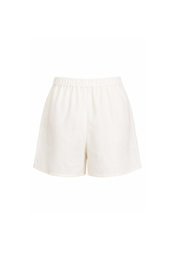 Hevron Clover Ivory Linen Shorts - view 2