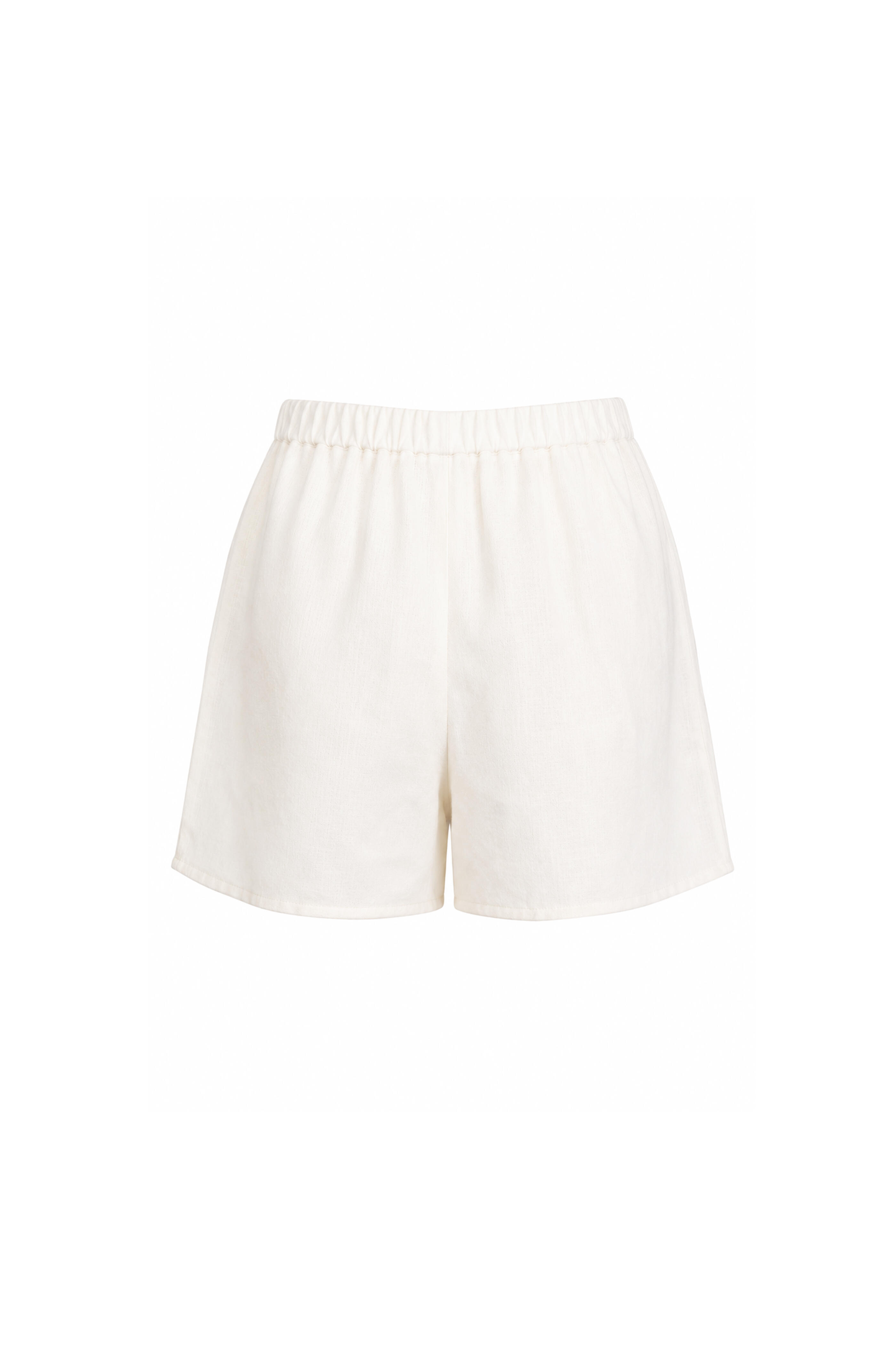 Hevron - Clover Ivory Linen Shorts