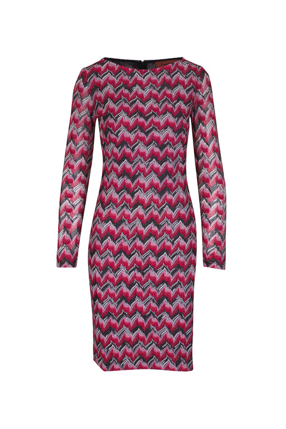 Missoni Red & Black Long Sleeve Dress