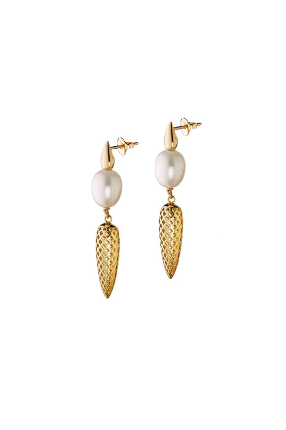 Ray Griffiths Pearl & Crownwork Spear Earrings