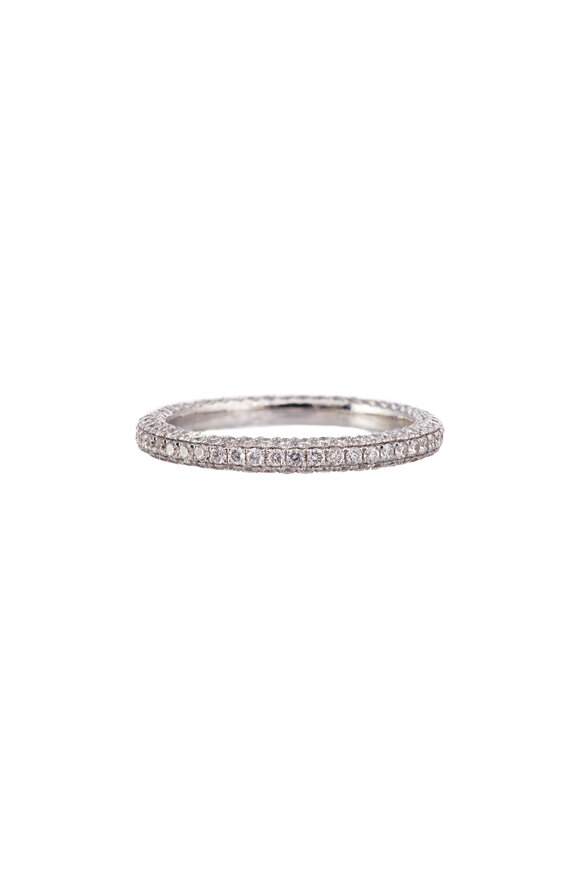Sidney Garber 18k White Gold Diamond Thread Ring