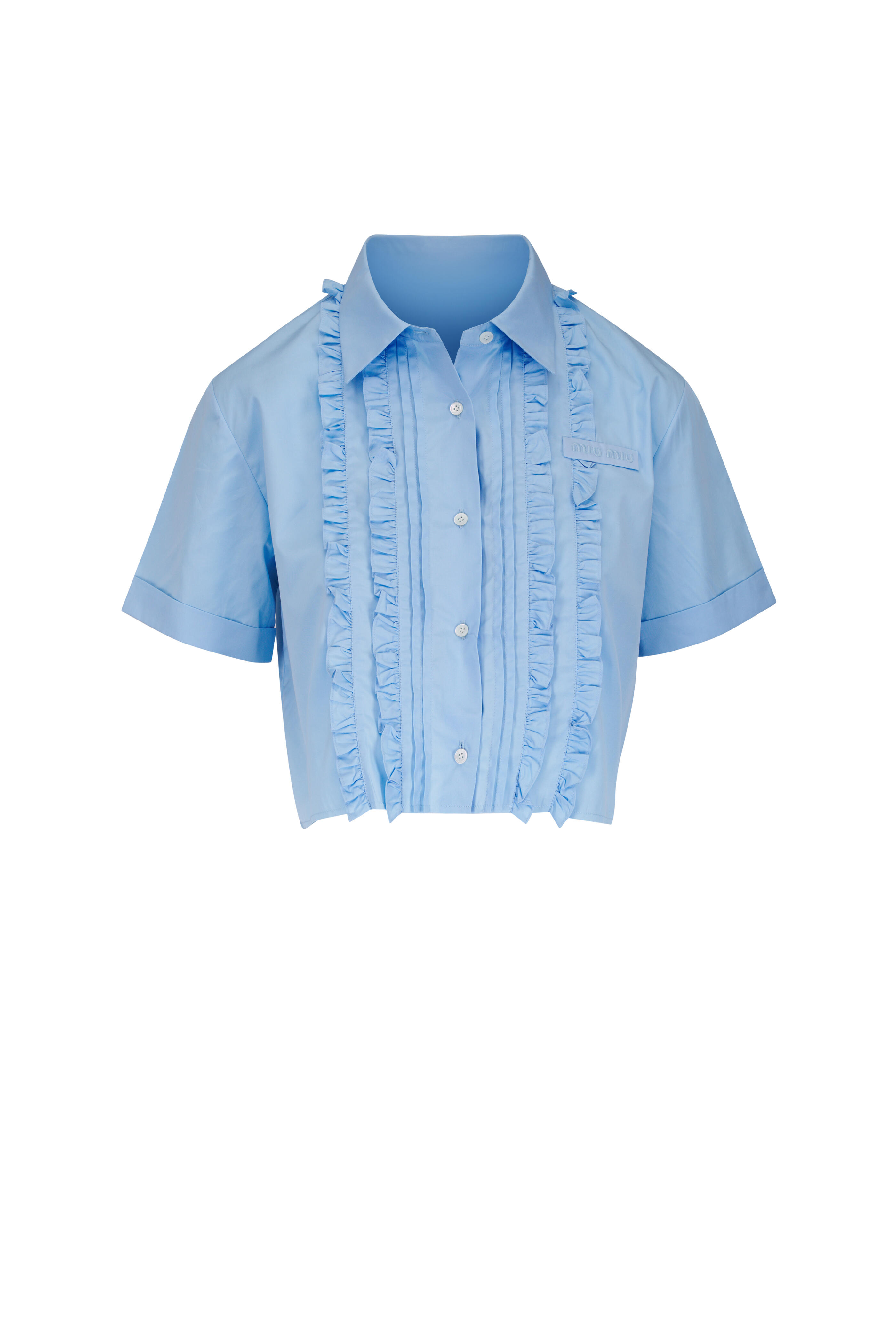 Miu Miu - Light Blue Button Down Poplin Blouse
