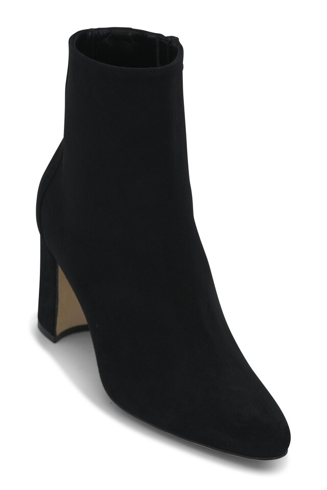 Manolo Blahnik - Tomoso Dark Brown Suede & Shearling Short Boot