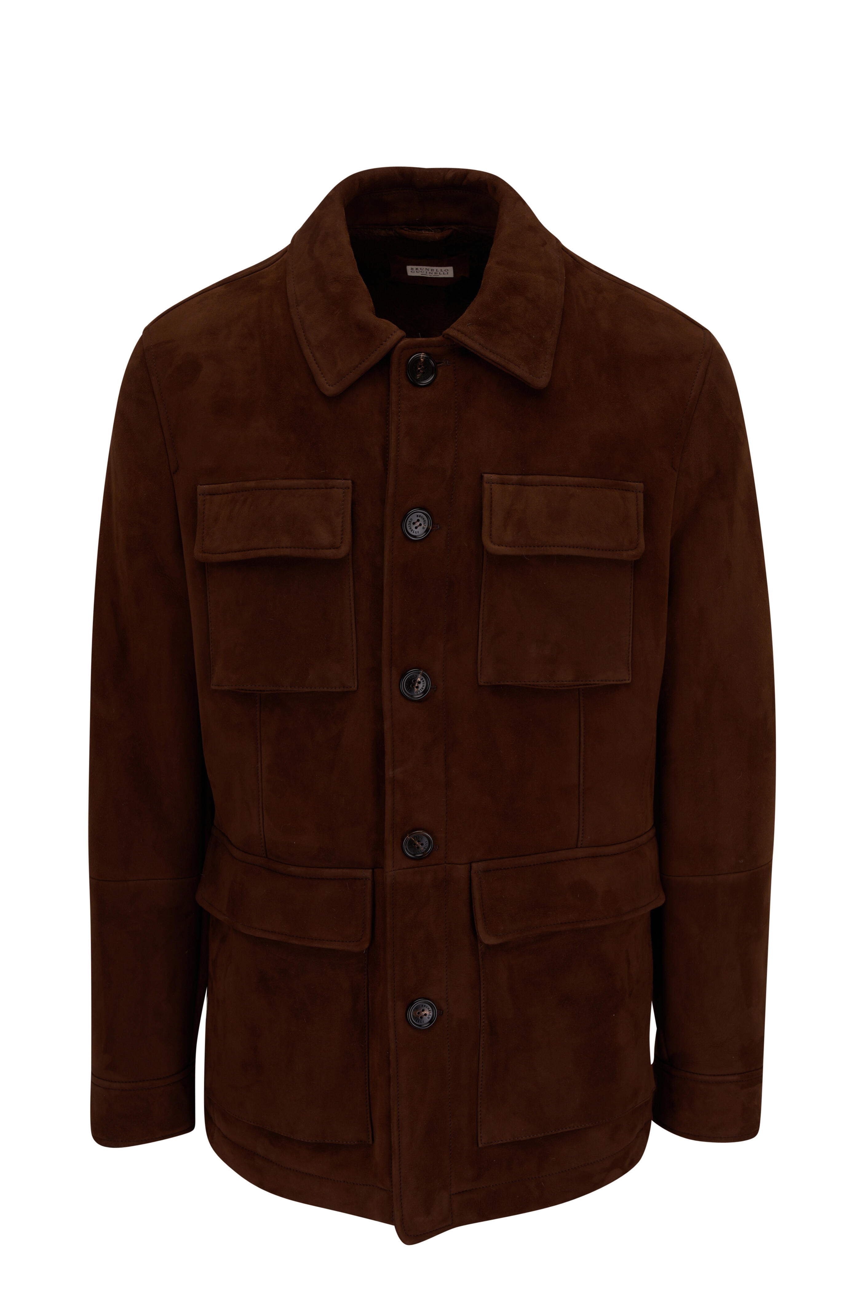 Brunello Cucinelli - Dark Brown Suede Shearling Field Jacket