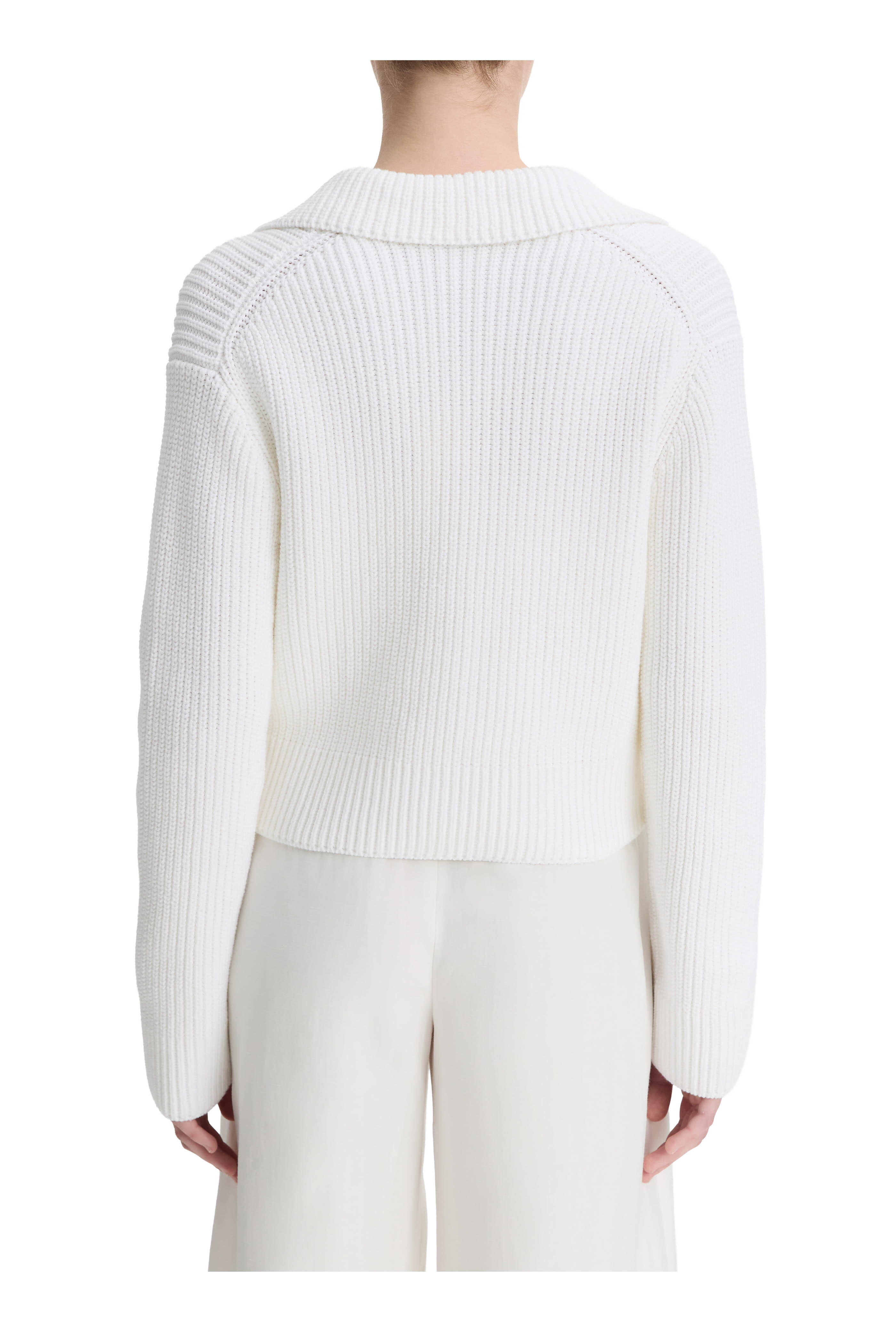 Vince - Optic White Double Breasted Sweater Jacket