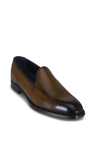 【送料&関税込】Brunello Cucinelli Brown Leather Flats Brunello Cucinelli - Dark Brown Leather Loafer | Mitchell Stores
