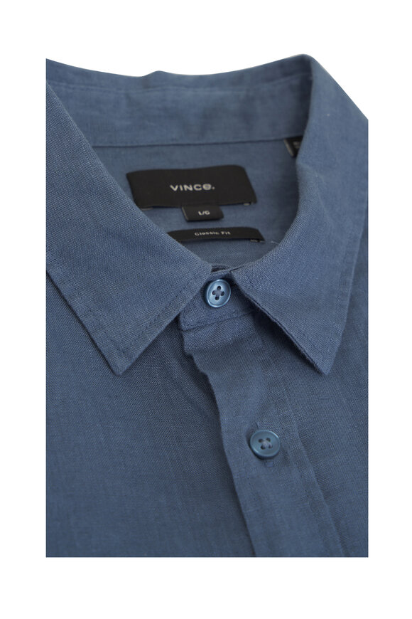 Vince Uniform Blue Linen Sport Shirt - view 4