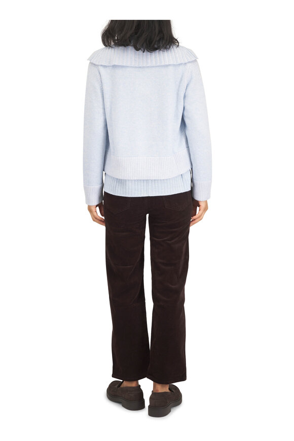 Kinross Light Blue Plaited Zip Cardigan - view 4