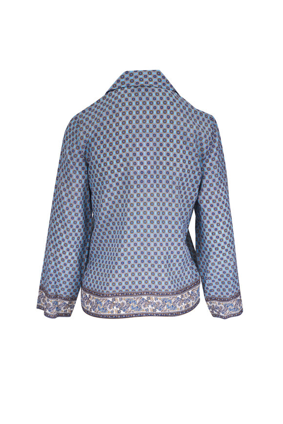 Veronica Beard Eva Blue Jay Multi Tie Front Top - view 3