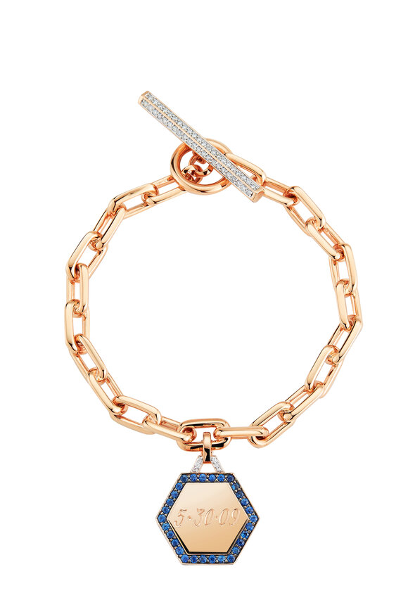 Walters Faith - Saxon 18K Rose Gold Diamond Toggle Bracelet 