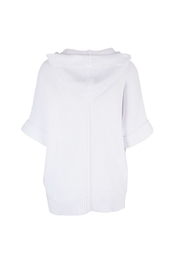 Kinross - White Super Soft Cotton Garter Stitch Cardigan