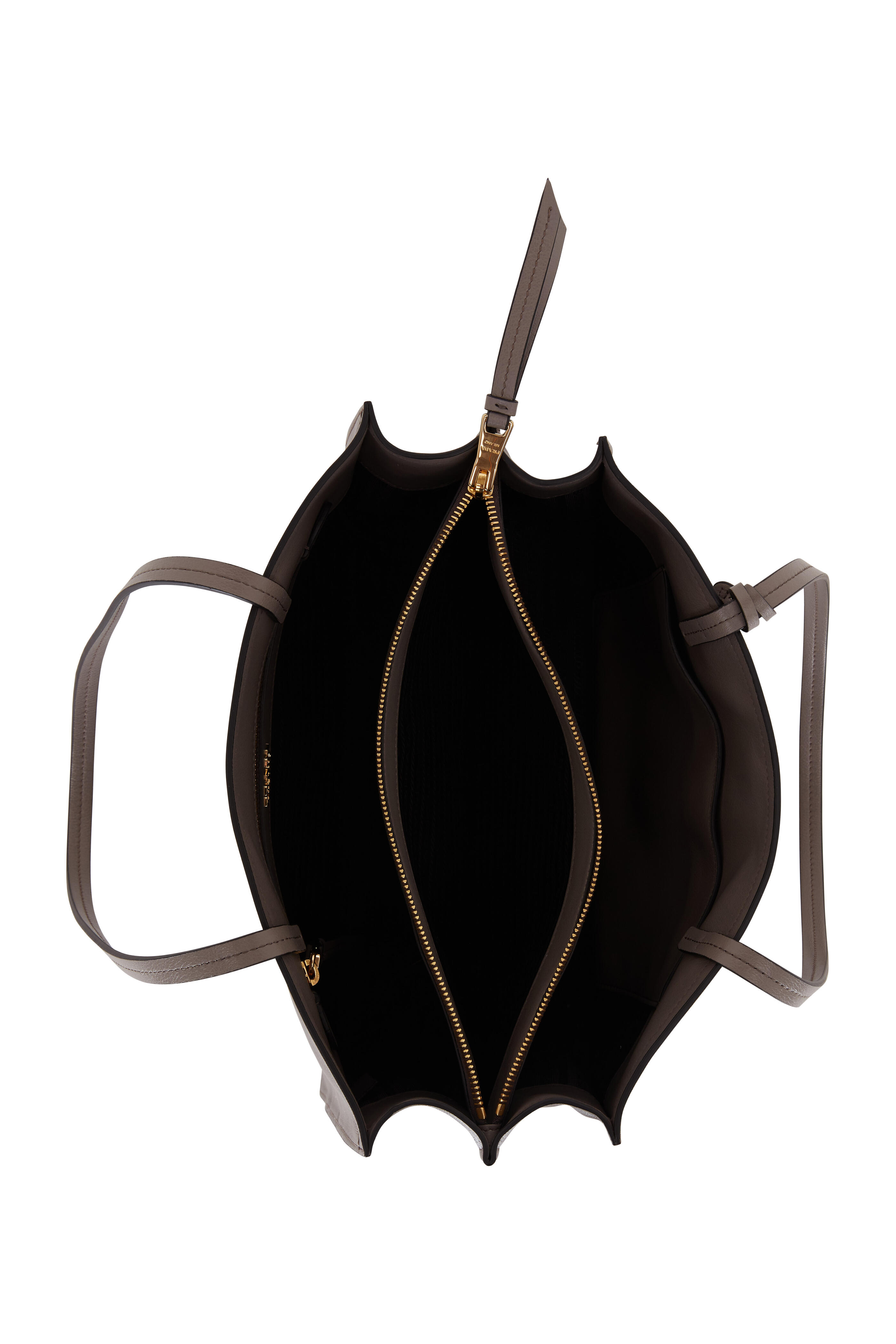 Prada - Gray Argilla Leather Small Tote Bag