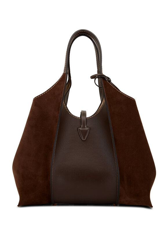 Tod's - Timeless Shopping Bag Brown Leather & Suede Tote