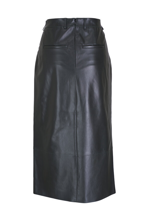 Akris - Lacquer Kale Green Nappa Leather Pencil Skirt