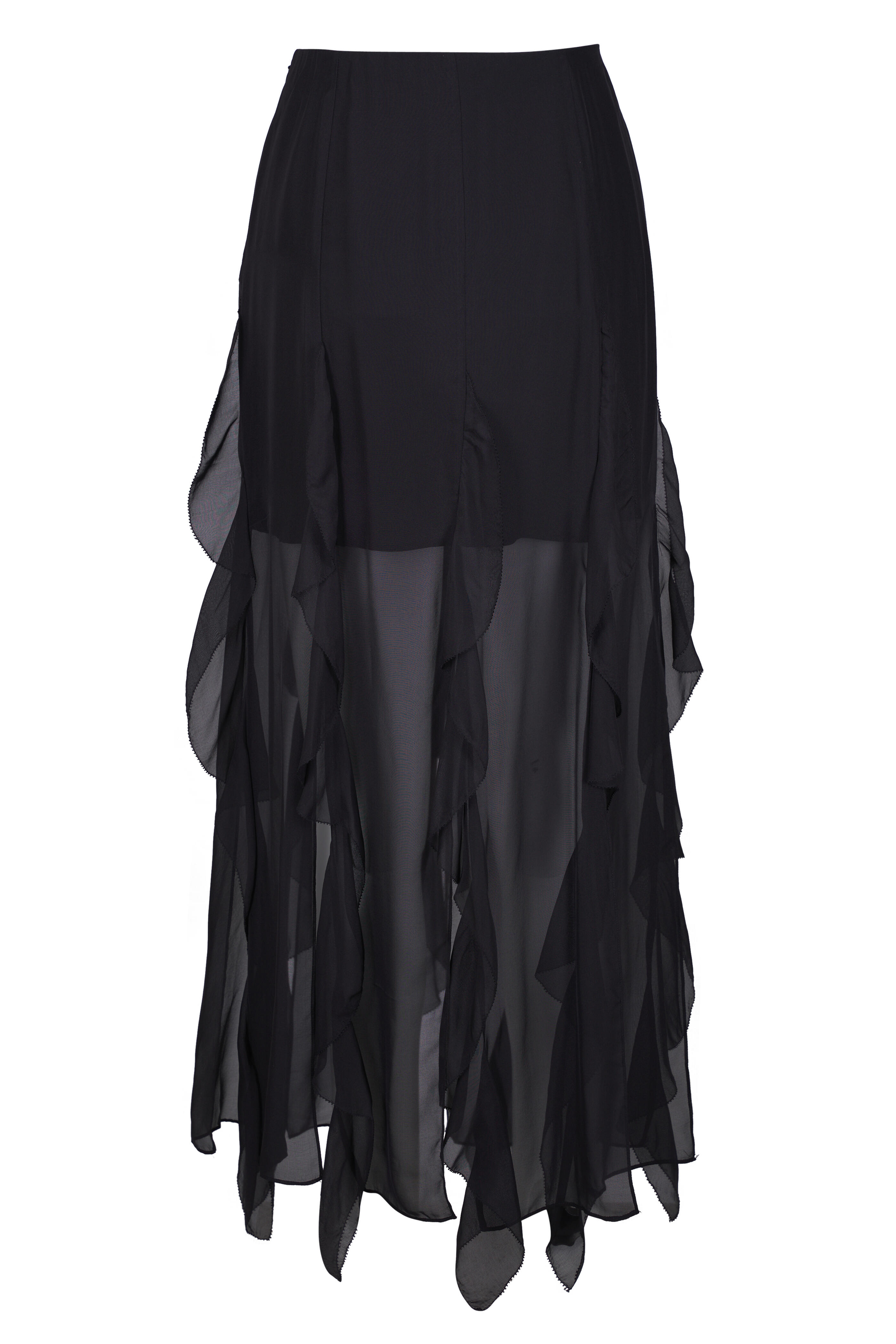 Veronica Beard - Ava Black Ruffle Silk Skirt