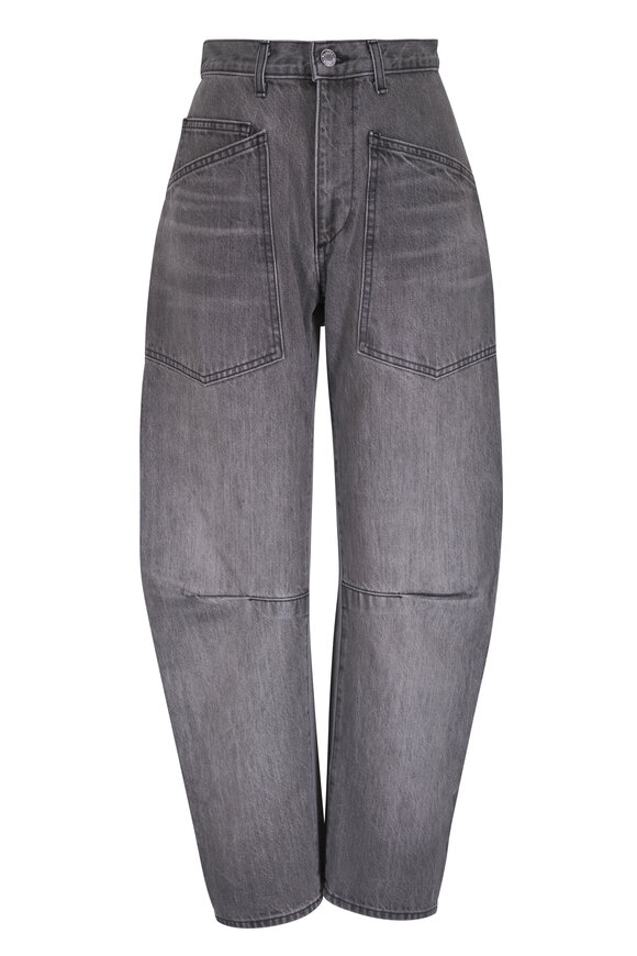 Nili Lotan Shon Gray Wash Barrel Leg Jean - view 1