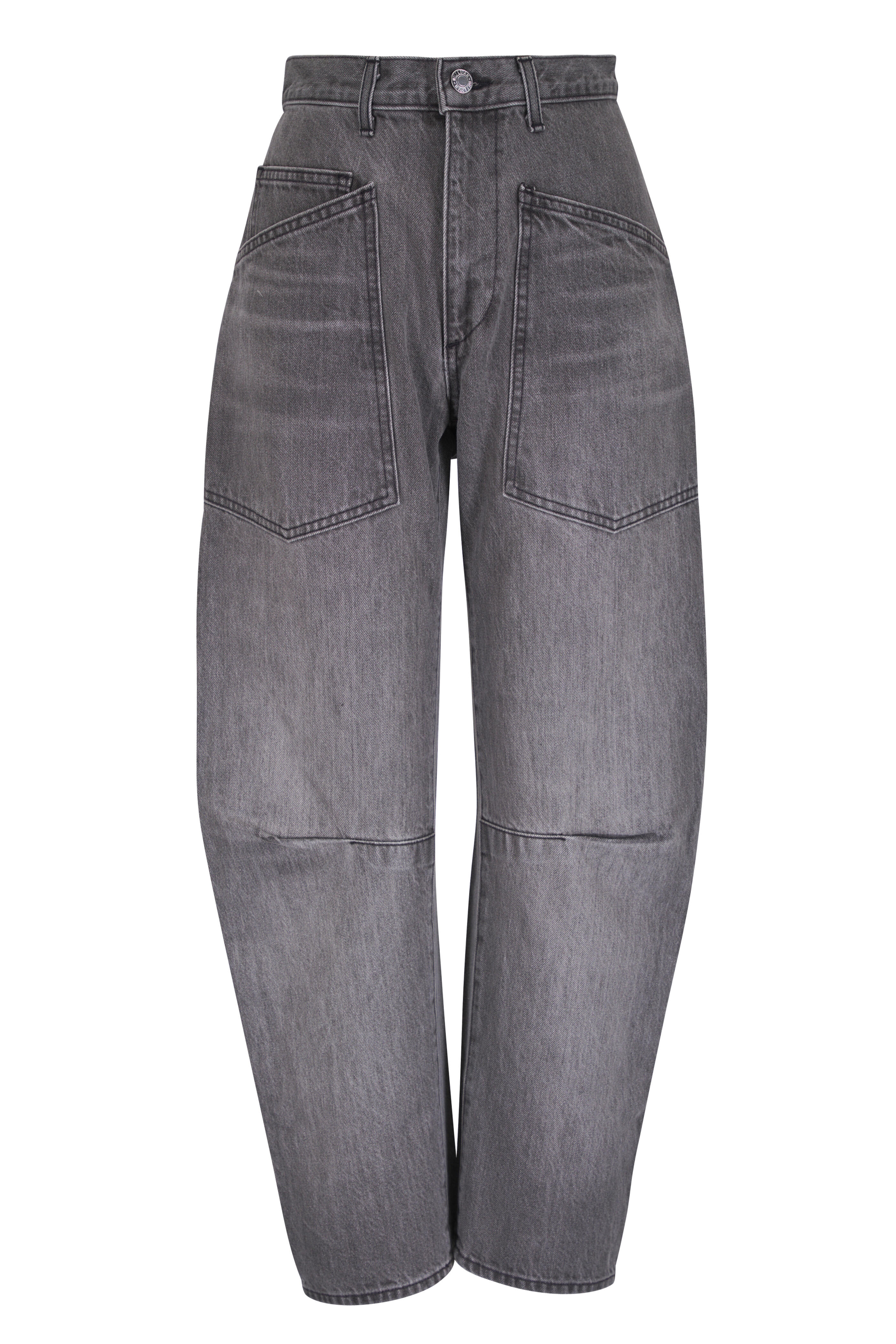 Nili Lotan - Shon Gray Wash Barrel Leg Jean - view 1