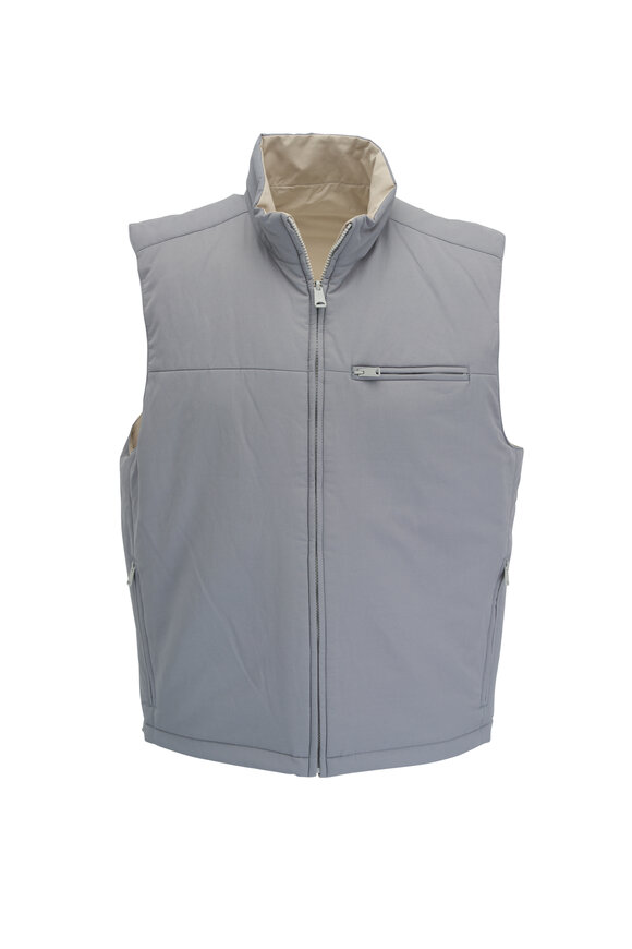 Vince Light Gray & Khaki Reversible Vest