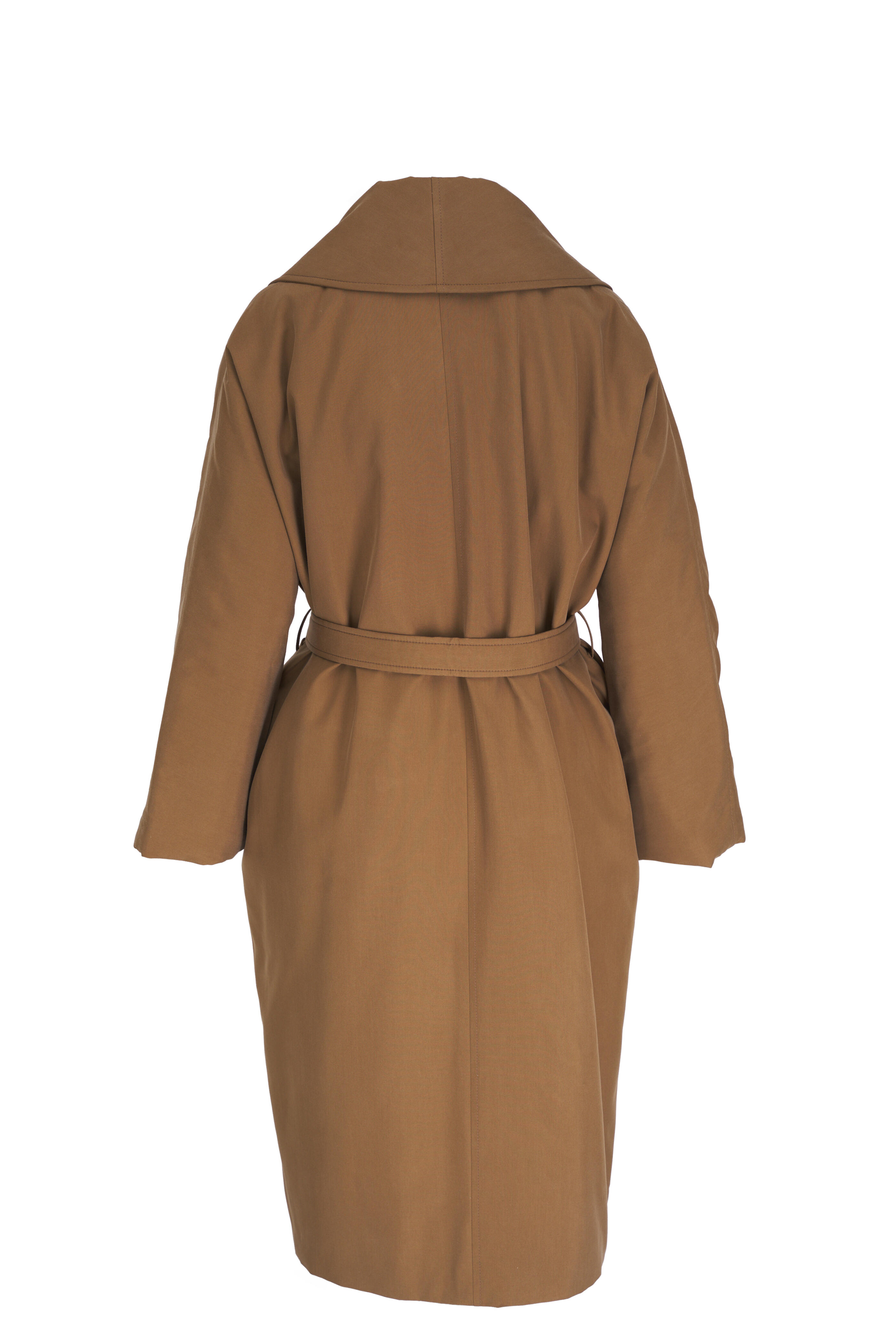 Loro Piana - Dwight Sage Brown Silk Wrap Coat | Mitchell Stores