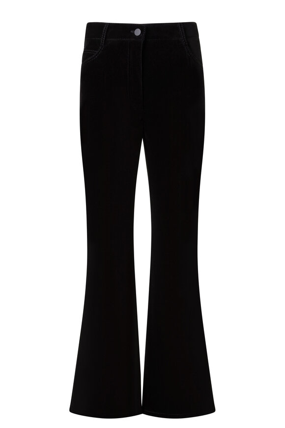 Akris Punto - Cali Black Velvet Bootcut Cropped Pant 