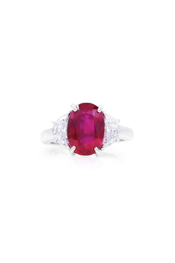 Oscar Heyman Platinum Ruby & Diamond Ring