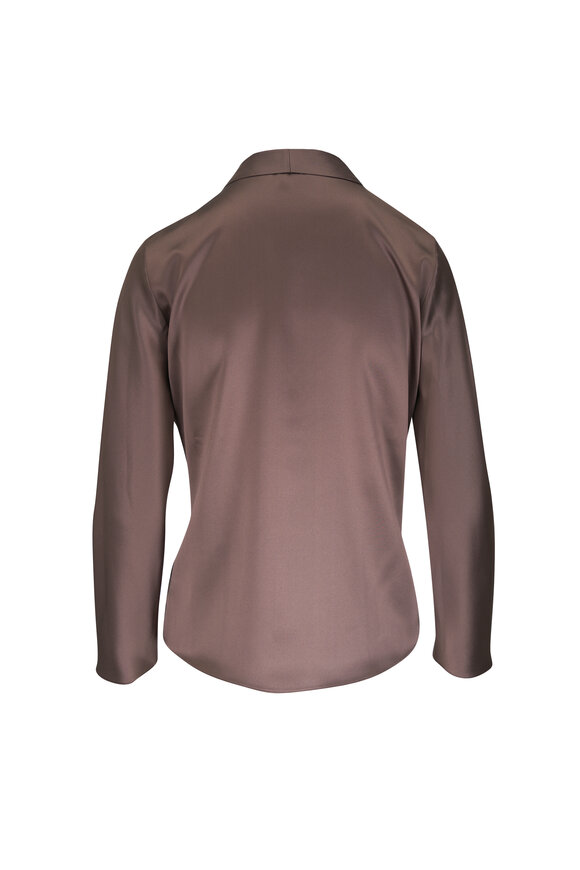 Peter Cohen Rally Brown Heavy Satin Cardigan - view 2
