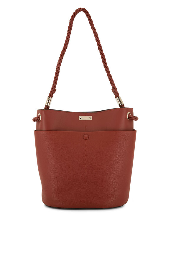 Chloé - Key Sepia Brown Leather Medium Bucket Bag