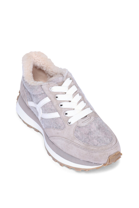 Veronica Beard Valentina Stone Shearling Sneaker
