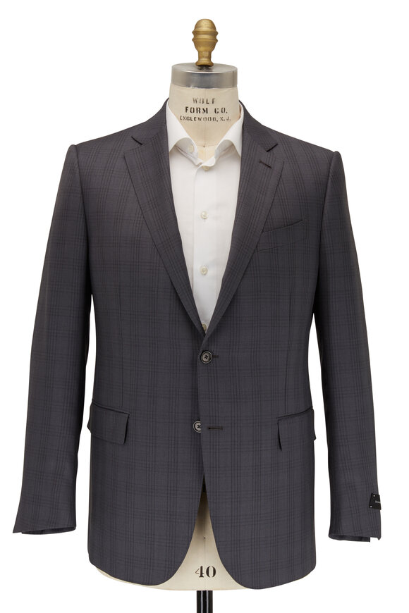 Zegna - Light Gray Tonal Plaid Wool & Silk Suit