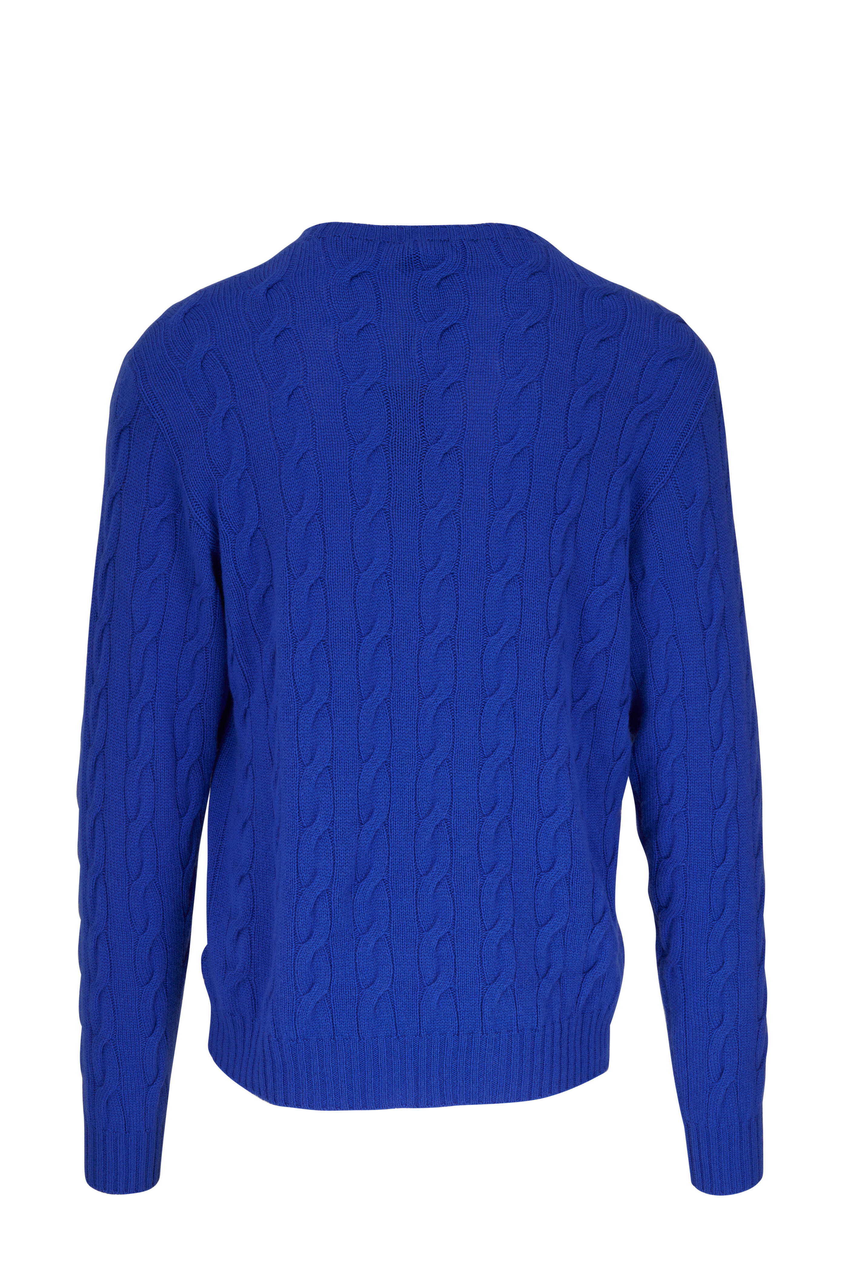 Ralph Lauren Purple Label - Blue Cashmere Cable Knit Sweater