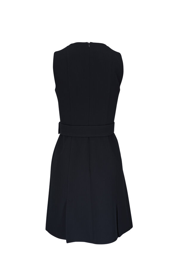 Akris - Black Cotton Belted Mini Dress 