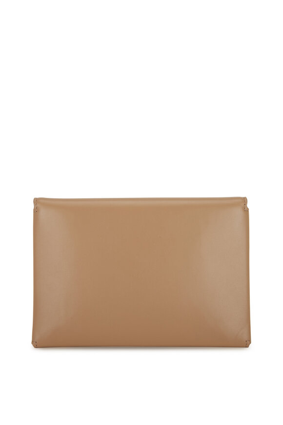 The Row - Dark Tan Leather Envelope Crossbody Bag